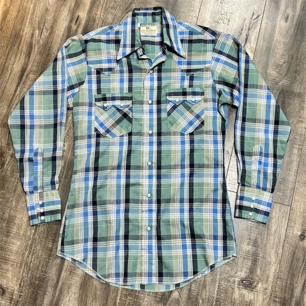 Dee Cee Men's Western Plaid Shirt Long Sleeve Snap Casual 14½-M